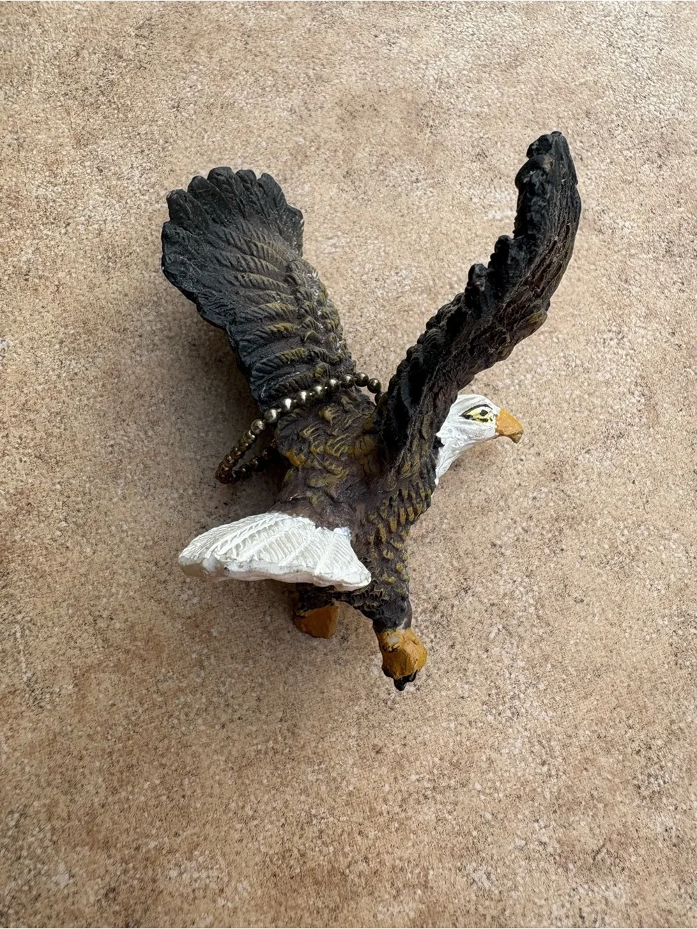 Eagle Fan Pull Ornament Hanging Figurine - Brown & White